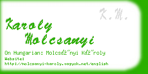 karoly molcsanyi business card